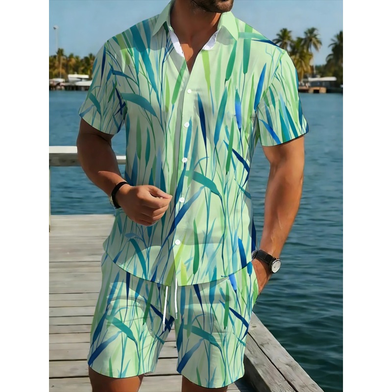 Summer Men's Tropical Print Sh - Event & Party Supply 评论和价格