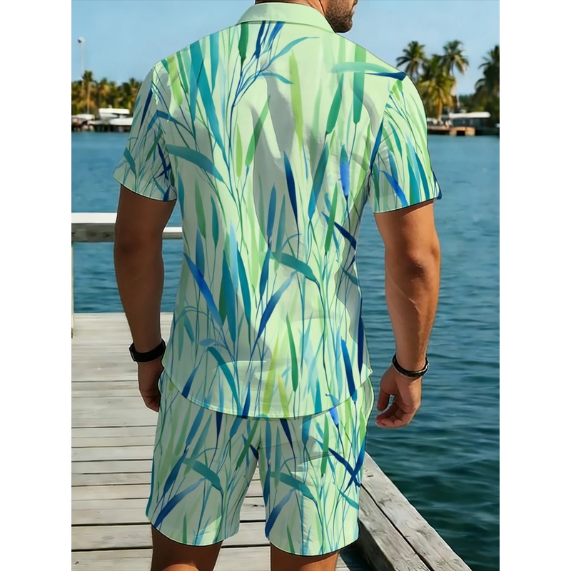 Summer Men's Tropical Print Sh - Event & Party Supply 评论和价格
