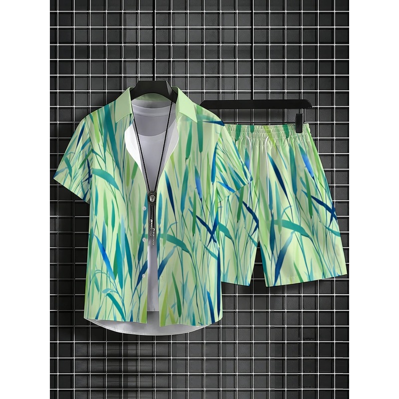 Summer Men's Tropical Print Sh - Event & Party Supply 评论和价格