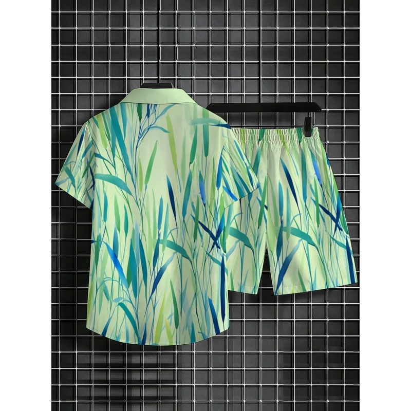 Summer Men's Tropical Print Sh - Event & Party Supply 评论和价格
