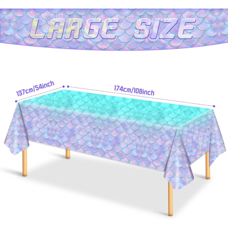 Mermaid Tablecloth -Mermaid Bi - Table Cloth Disposable 评论和价格