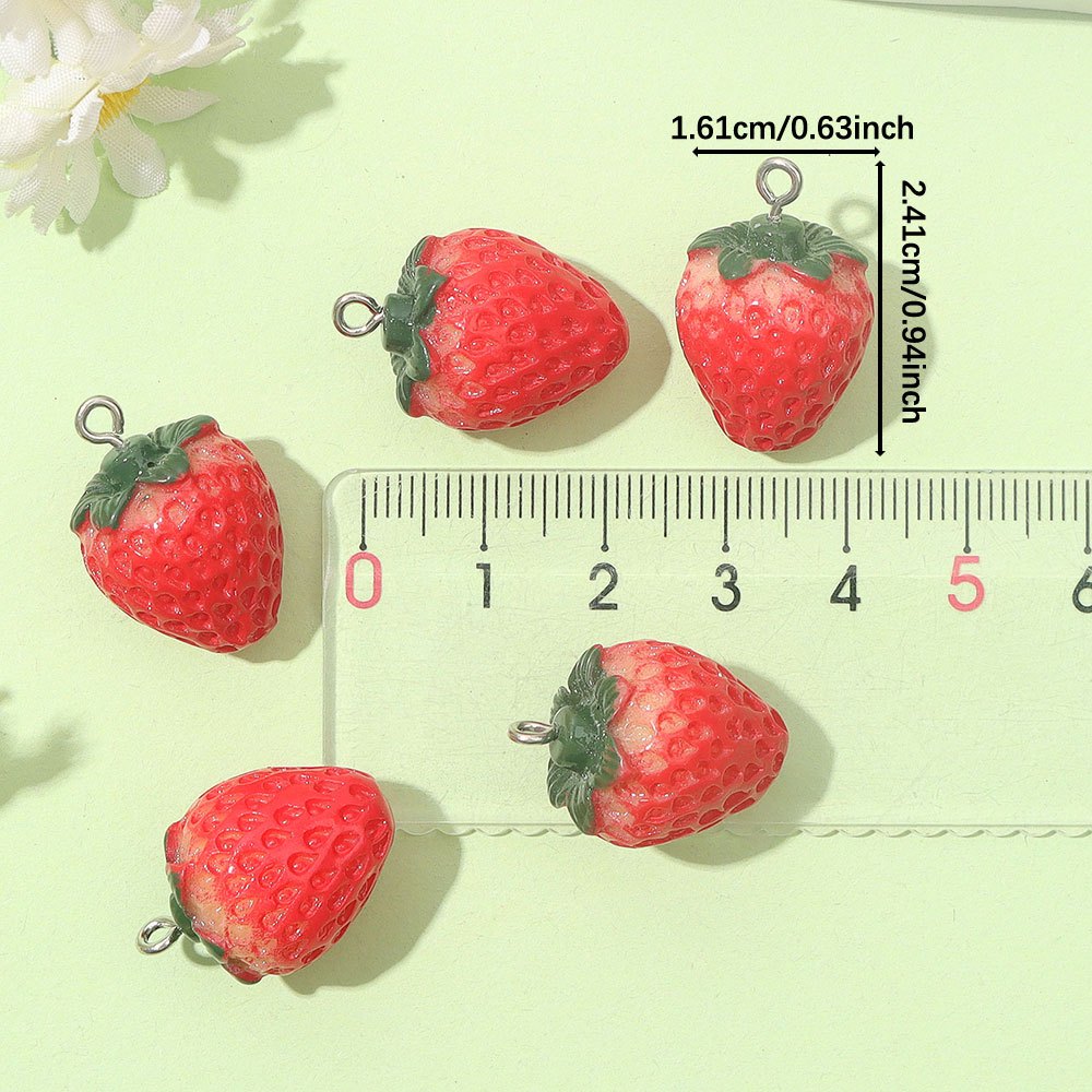 12/27/54pcs Red Resin Strawber - Event Suppliers 评论和价格