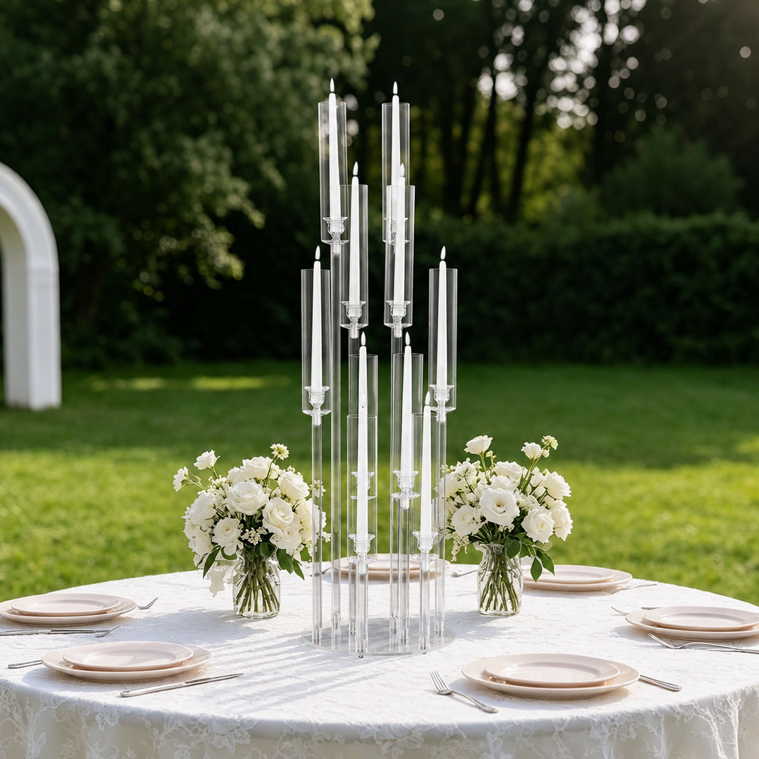 10 Arm Acrylic Candelabra Cent - Centerpiece Stick 评论和价格