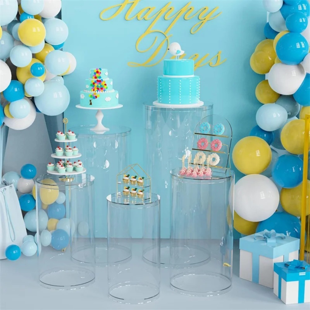3/5Pcs White Cylinder Pedestal - Dessert Table Backdrop 评论和价格