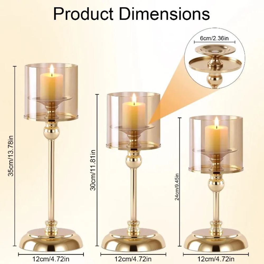 3Pcs Candle Holders Modern Met - Centerpiece Stick 评论和价格