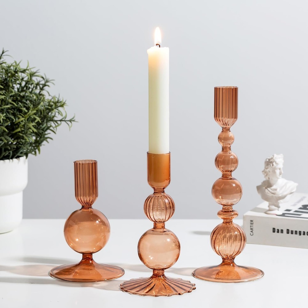 Christmas‑Themed Glass Candle  - Centerpiece Stick 评论和价格