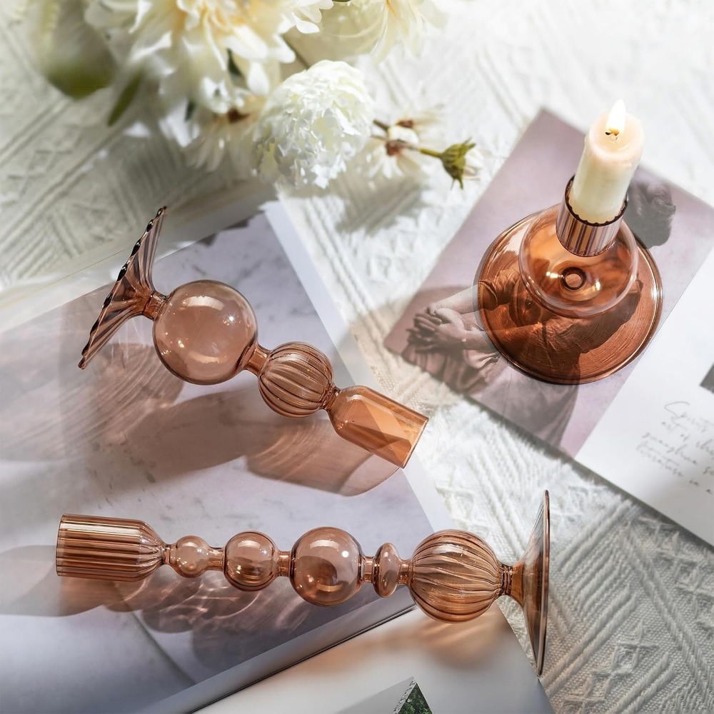 Christmas‑Themed Glass Candle  - Centerpiece Stick 评论和价格