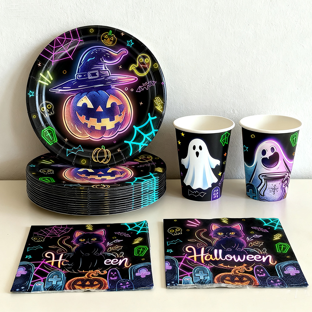 Halloween Party paper Plates N - Table Cloth Disposable 评论和价格
