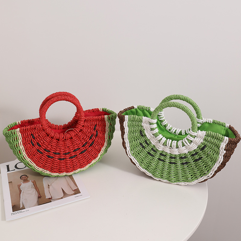Cute Watermelon Straw Bag Cand - Paper Straw Color 评论和价格